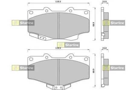 Тормозные колодки передние дисковые STARLINE BD S393