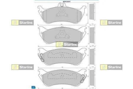 Тормозные колодки задние дисковые STARLINE BD S424