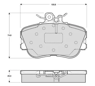 Гальмівні колодки передні дискові STARLINE BD S818P