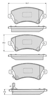 Гальмівні колодки передні дискові STARLINE BD S838P
