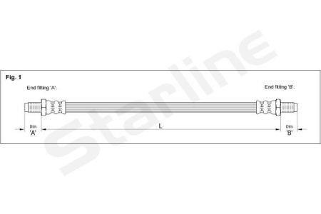 Тормозной шланг 544 мм STARLINE HA AC.1224