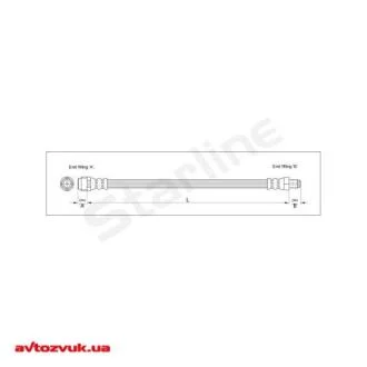 Тормозной шланг 496.3 мм STARLINE HA BG.1234