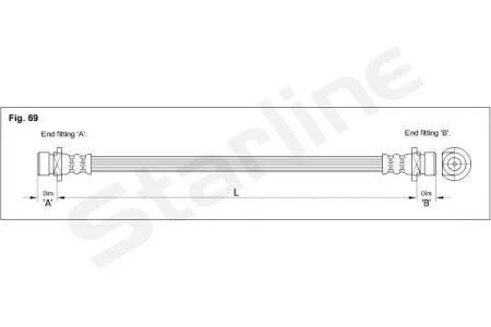 Тормозной шланг 299 мм STARLINE HA ST.1029