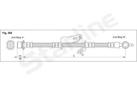 Тормозной шланг 671 мм STARLINE HA ST.1169