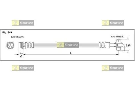 Тормозной шланг 369.2 мм STARLINE HA ST.1229