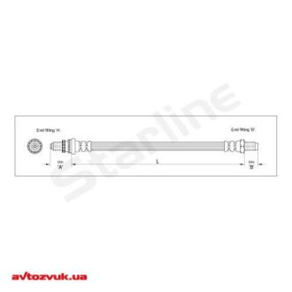 Тормозной шланг 396.5 мм STARLINE HA ST.1233
