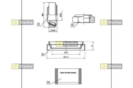 Підшипник маточини колеса STARLINE LO 00898