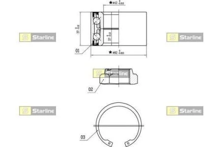 Подшипник ступицы колеса STARLINE LO 00962