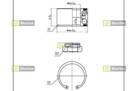 Подшипник ступицы колеса STARLINE LO 01306