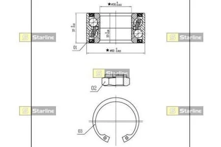 Подшипник ступицы колеса STARLINE LO 01307