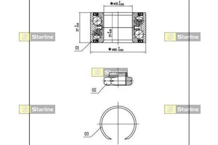 Підшипник маточини колеса STARLINE LO 01410