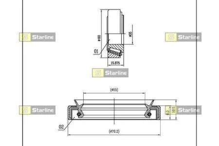 Підшипник маточини колеса STARLINE LO 01433
