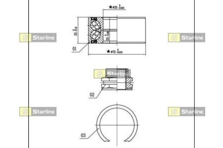 Підшипник маточини колеса STARLINE LO 01438
