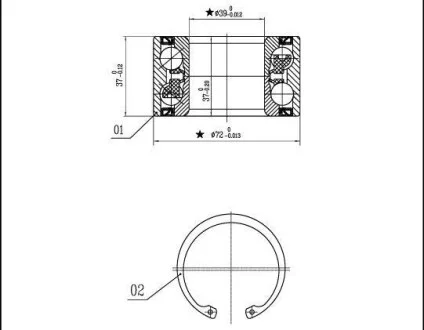 Підшипник маточини колеса STARLINE LO 01459