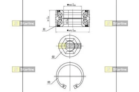 Подшипник ступицы колеса STARLINE LO 01480