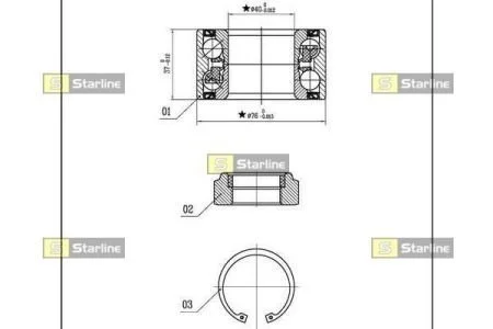 Подшипник ступицы колеса STARLINE LO 03431