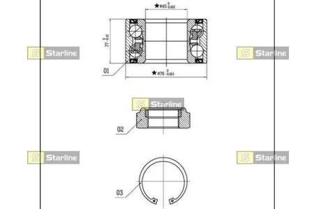 Подшипник ступицы колеса STARLINE LO 03432