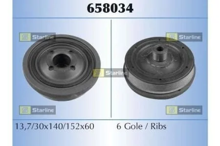 Шків колінчастого валу 139.2, 153 мм STARLINE RS 658034