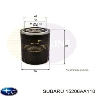 Масляный фильтр винт накручеваемый SUBARU 15208AA110