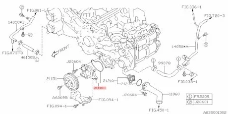 Насос системы охлаждения SUBARU 21110AA690