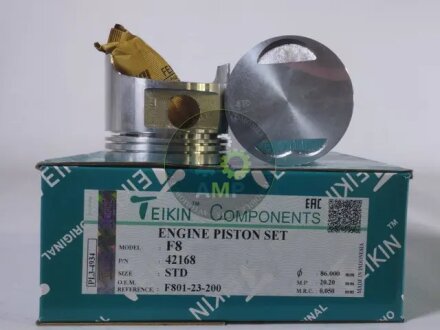 Поршень (компл. на двигун) Mazda F8 d86.0 STD TEIKIN 42168.STD