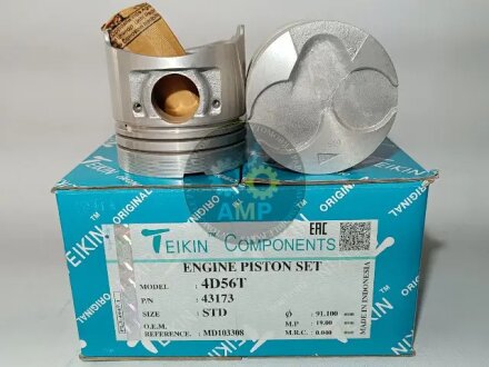 Поршень (компл. на двигун) Mitsubishi 4D56/4D56Td91.1 STD М/К TEIKIN 43173.STD
