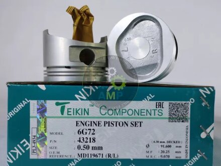 Поршень (компл. на двигун) Mitsubishi 6G72 d91.1+0.50 TEIKIN 43218.050