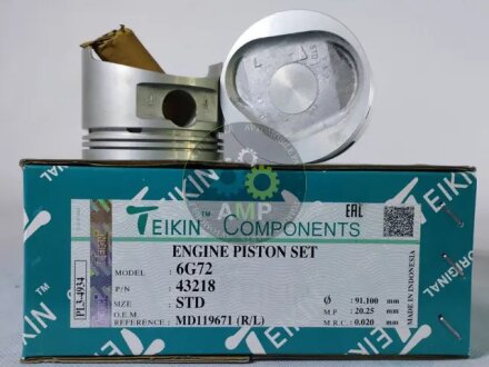 Поршень (компл. на двигун) Mitsubishi 6G72 d91.1 STD TEIKIN 43218.STD