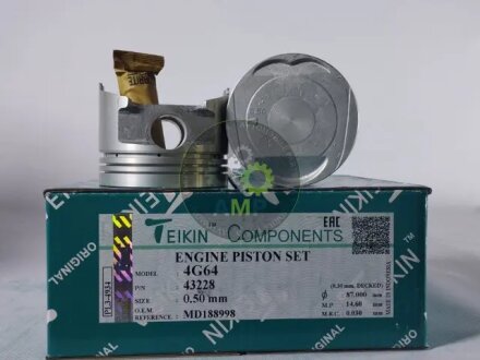 Поршень (компл. на двигун) Mitsubishi 4G64 d86.5+0.50 TEIKIN 43228.050