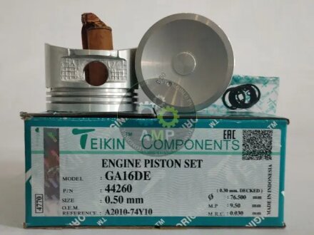 Поршень (компл. на двигун) Nissan GA16DE d76.0+0.50 TEIKIN 44260.050