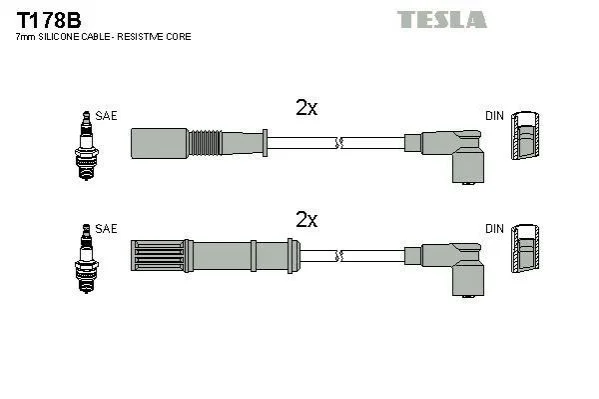 Комплект кабелей зажигания TESLA T178B (фото 1)