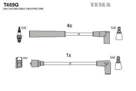 Комплект кабелів запалювання TESLA T469G