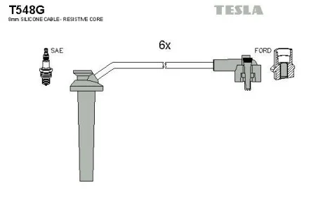 Комплект кабелей зажигания TESLA T548G