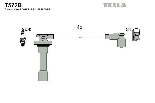 Комплект кабелей зажигания TESLA T572B (фото 1)