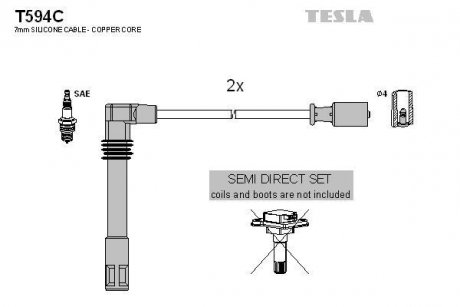 Комплект кабелей зажигания TESLA T594C