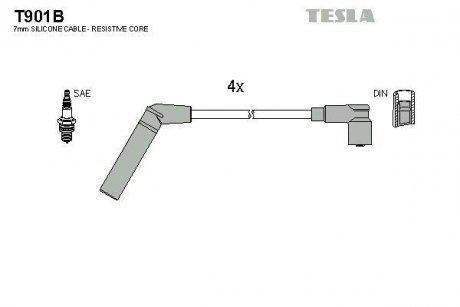 Комплект кабелів запалювання TESLA T901B (фото 1)