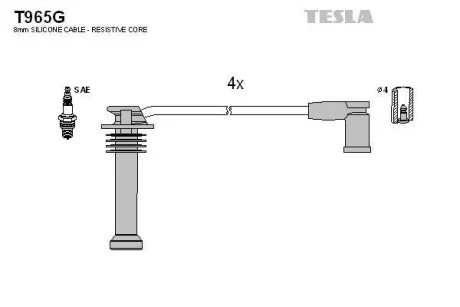 Комплект кабелей зажигания TESLA T965G