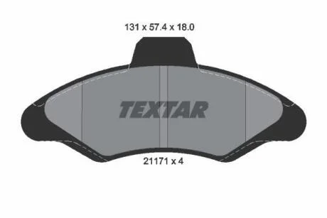 Тормозные колодки дисковые TEXTAR 2117105