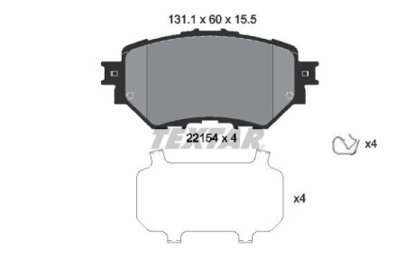 Колодки тормозные дисковые передние. Mazda 3 1.5-2.5 TEXTAR 2215401