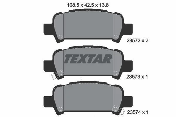 Тормозные колодки дисковые TEXTAR 2357202 (фото 1)