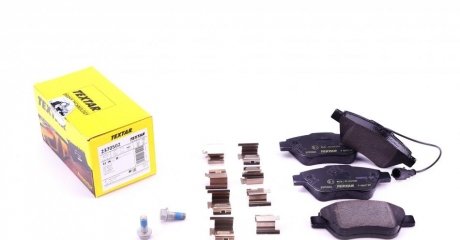 Тормозные колодки дисковые передние с интегрированным контактом датчика износа TEXTAR 2370502 (фото 1)