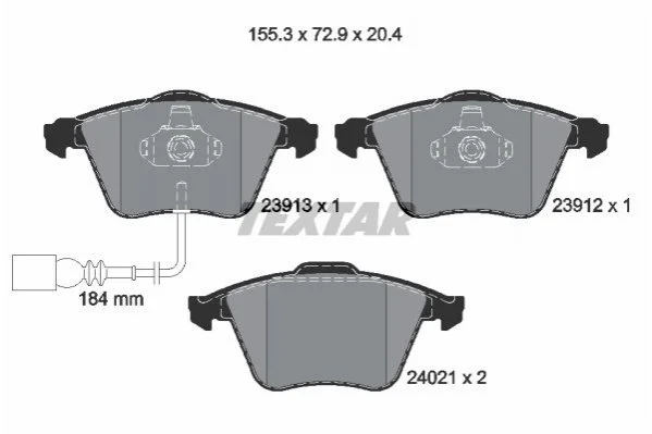 Тормозные колодки передние дисковые TEXTAR 2391301 (фото 1)