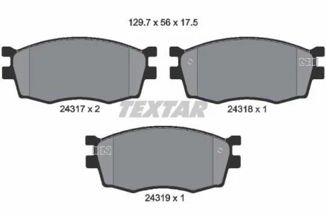Тормозные колодки передние дисковые TEXTAR 2431701