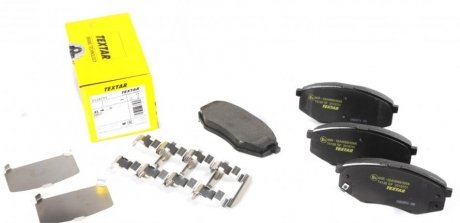 Гальмівні колодки дискові передні з акустичною системою попередження про знос TEXTAR 2518701 (фото 1)