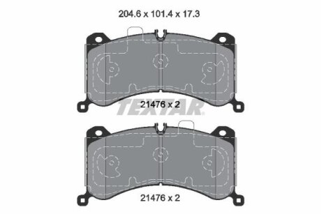 Тормозные колодки AUDI E-tron "F "18>> TEXTAR T2147601