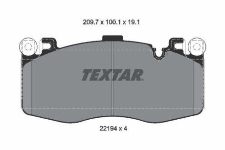 Тормозные колодки передние дисковые TEXTAR T2219401