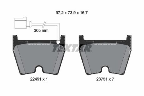 Тормозные колодки AUDI RS3/RSQ3/TT "F "13>> TEXTAR T2249101