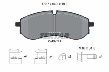 Тормозные колодки MAN/VW TGE/Crafter "R "16>> TEXTAR T2249201