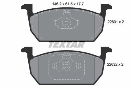 Тормозные колодки передние дисковые TEXTAR T2263101
