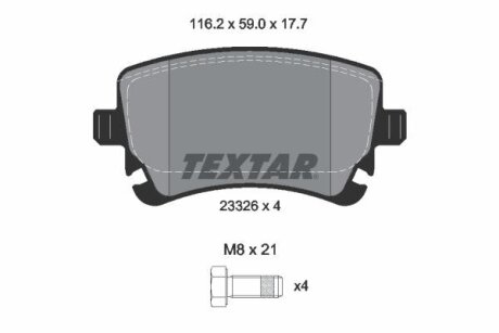 Тормозные колодки BENTLEY Continental/GT "R "03>> TEXTAR T2332611